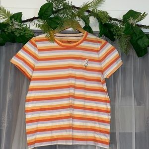 Madewell Striped Tee w/ Embroidered Flower